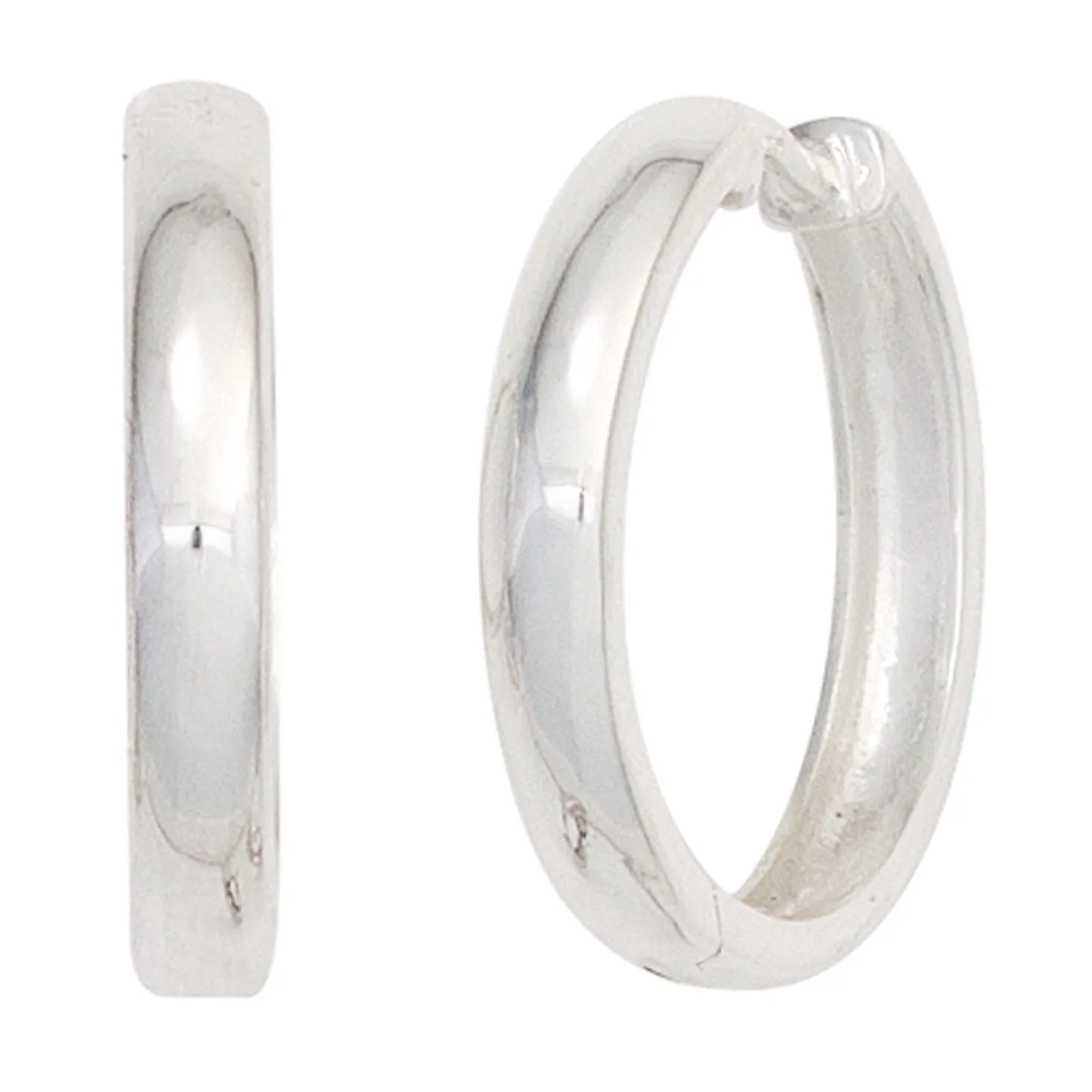 Ohrringe Creolen 18,7mm 925 Silber rhodiniert Klappcreolen Ohrschmuck