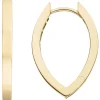 Ohrringe Creolen spitzoval aus 333 Gold Gelbgold 21,4x2,2mm flach glänzend