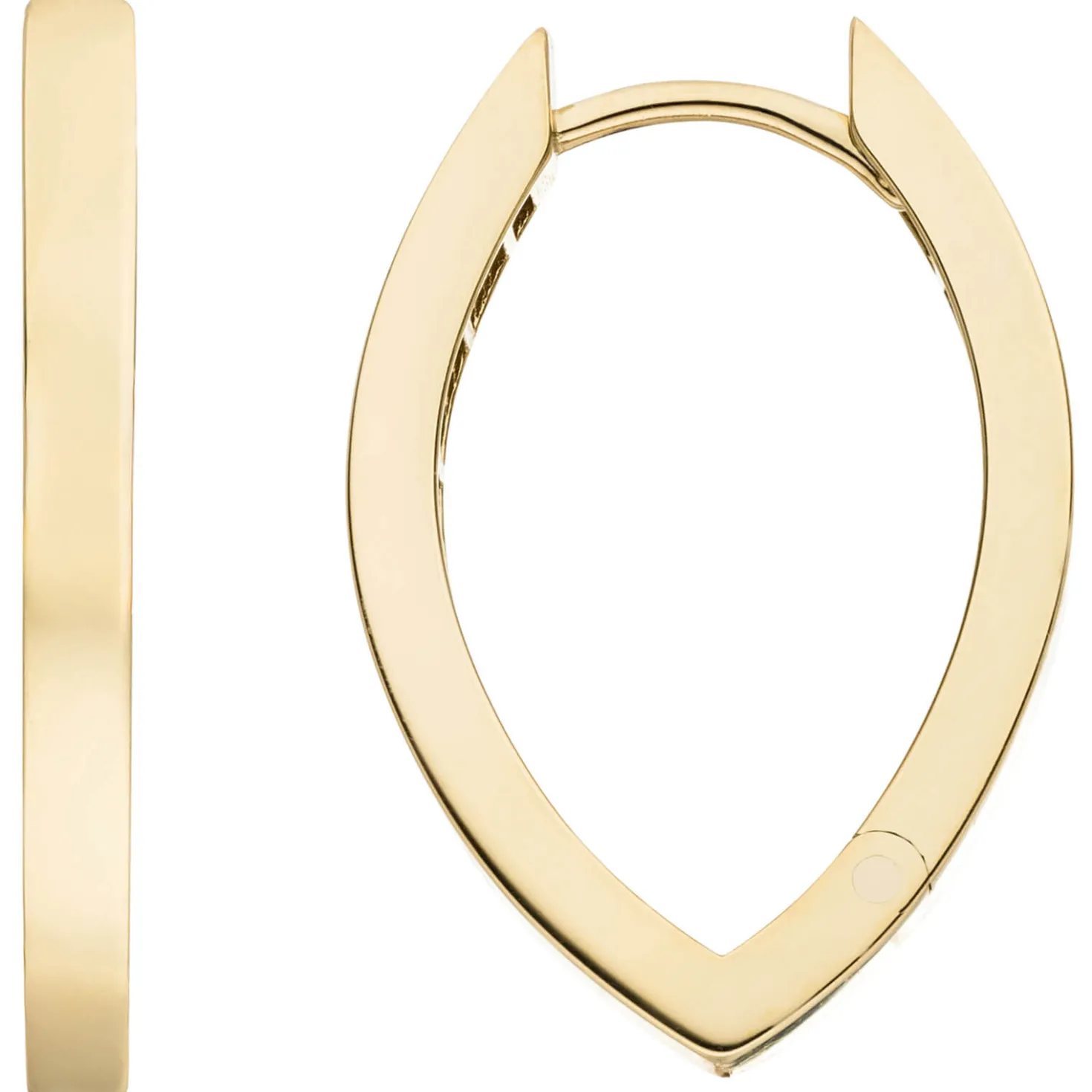 Ohrringe Creolen spitzoval aus 333 Gold Gelbgold 21,4x2,2mm flach glänzend