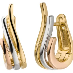 Ohrringe Creolen 18,9x5,4mm aus 585 Gelbgold teilrotvergoldet teilrhodiniert