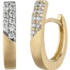 Ohrringe Creolen 13,7x2,6mm aus 333 Gold Gelbgold mattiert mit 18 Zirkonia