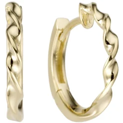 Ohrringe Creolen 15,6x2,1mm aus 585 Gold Gelbgold Ohrschmuck gedreht glänzend