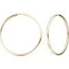 Ohrringe Creolen 38x1,7mm aus 585 Gold Gelbgold rund glänzend schlicht Damen