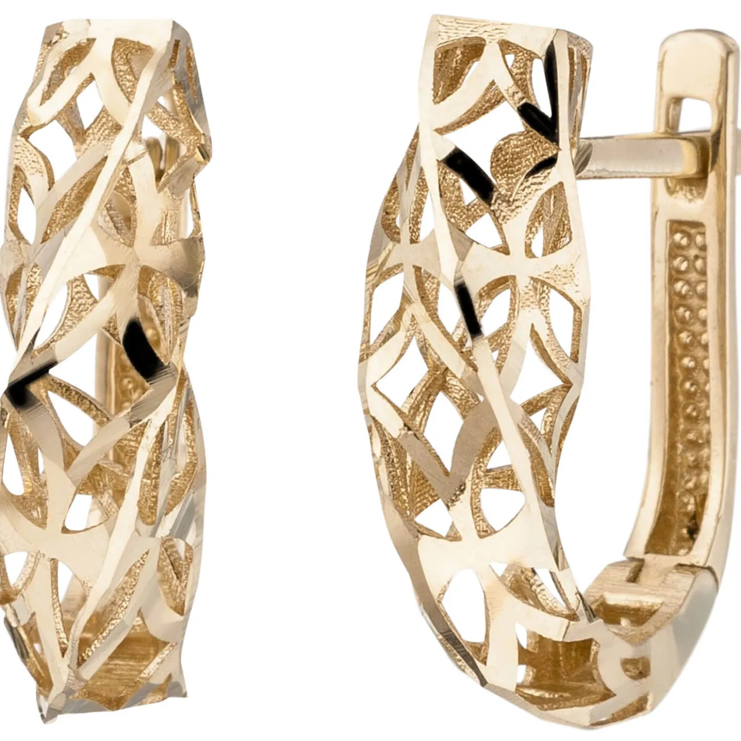 Ohrringe Creolen 18,7x5,7mm 333 Gold Gelbgold gedreht mit Muster Ohrringe Damen