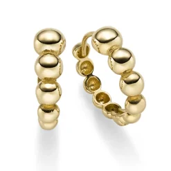 Ohrringe Creolen 16x5mm Halbkugel im Verlauf aus 585 Gold Gelbgold Ohrschmuck