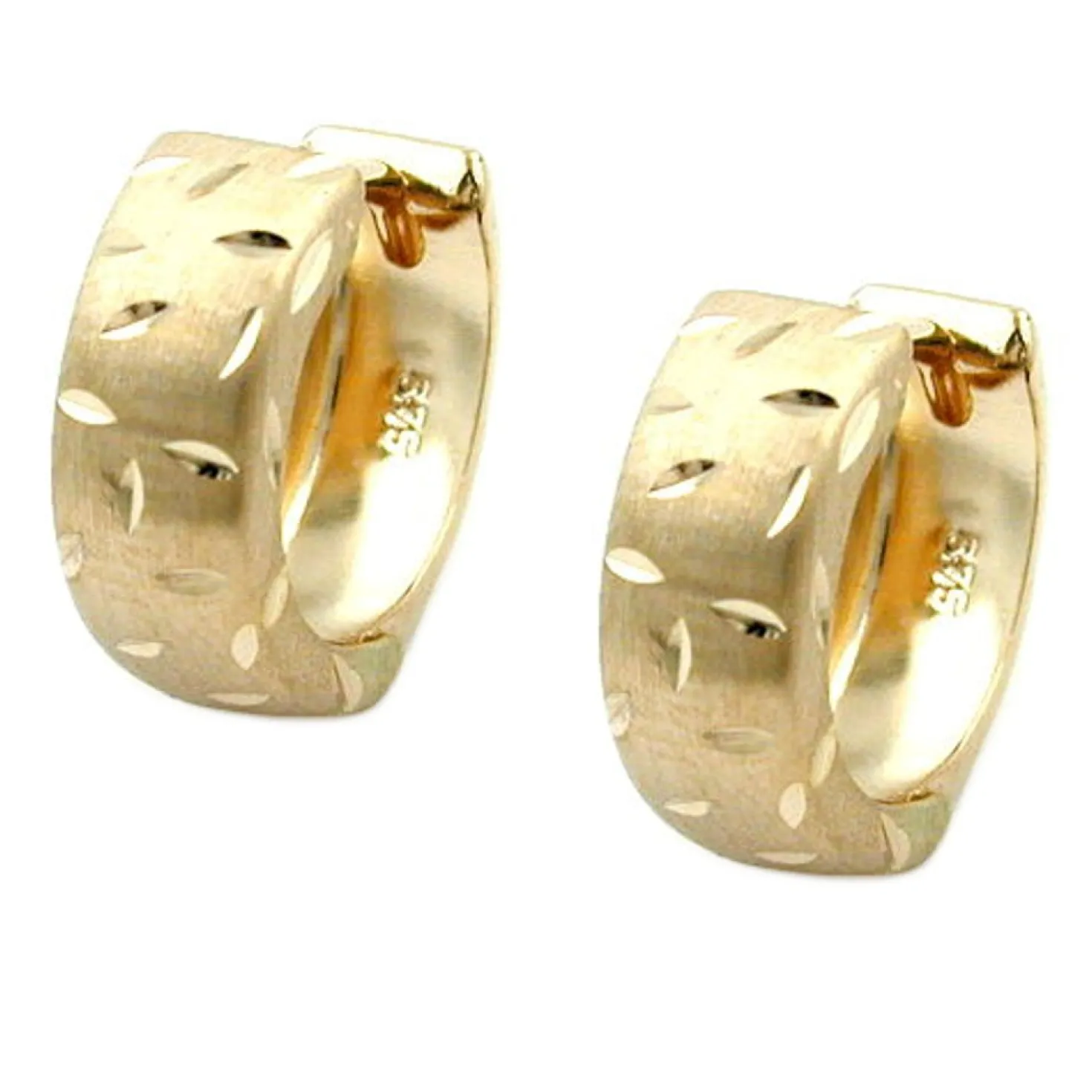 Ohrringe Creolen 12x5mm Kreolen Ohrschmuck für Damen aus 9Kt 375 Gold Gelbgold