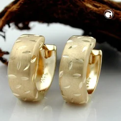 Ohrringe Creolen 12x5mm Kreolen Ohrschmuck für Damen aus 9Kt 375 Gold Gelbgold