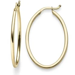 Ohrringe Creolen 35x1,5mm Ohrschmuck aus 585 Gold Gelbgold oval