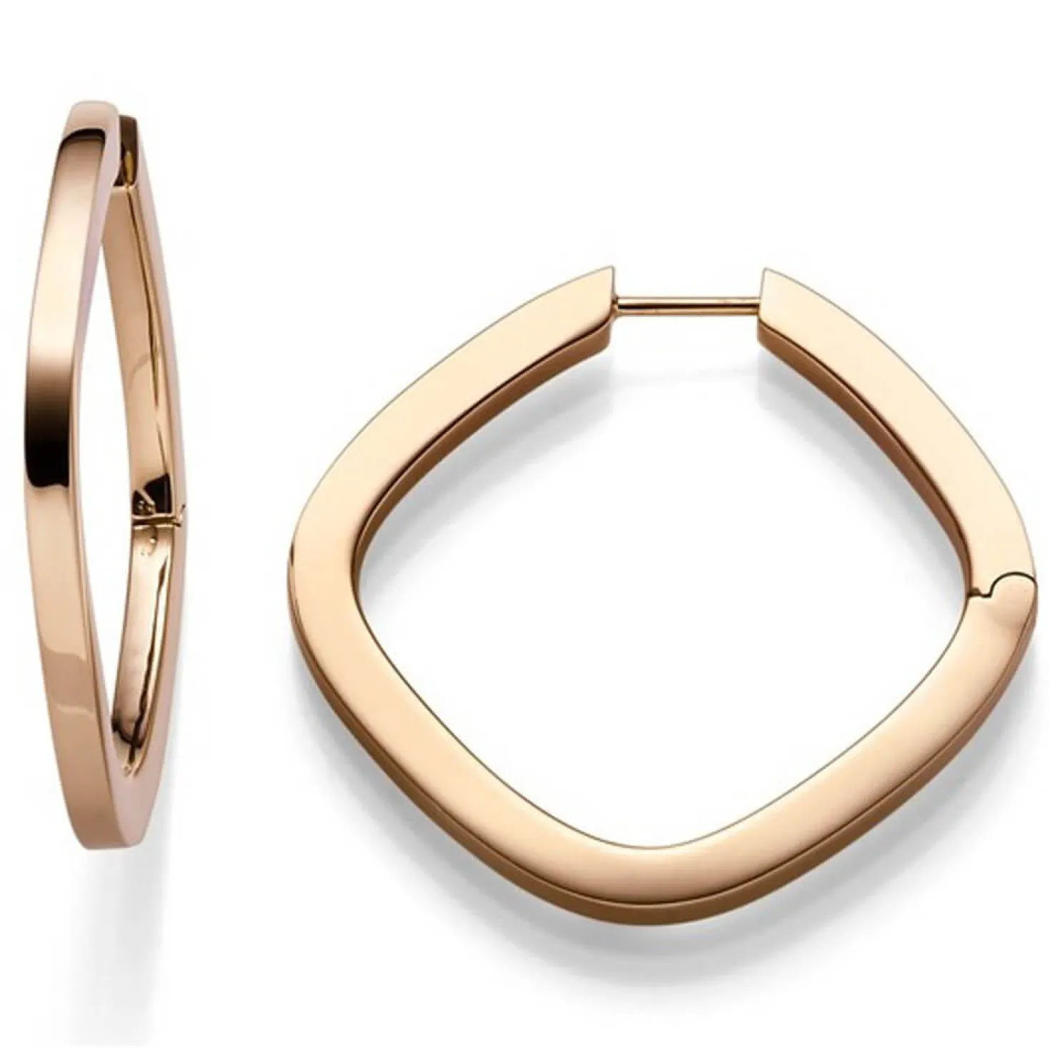 Ohrringe Creolen 42x2,5mm Ohrschmuck aus 585 Gold Rotgold glänzend