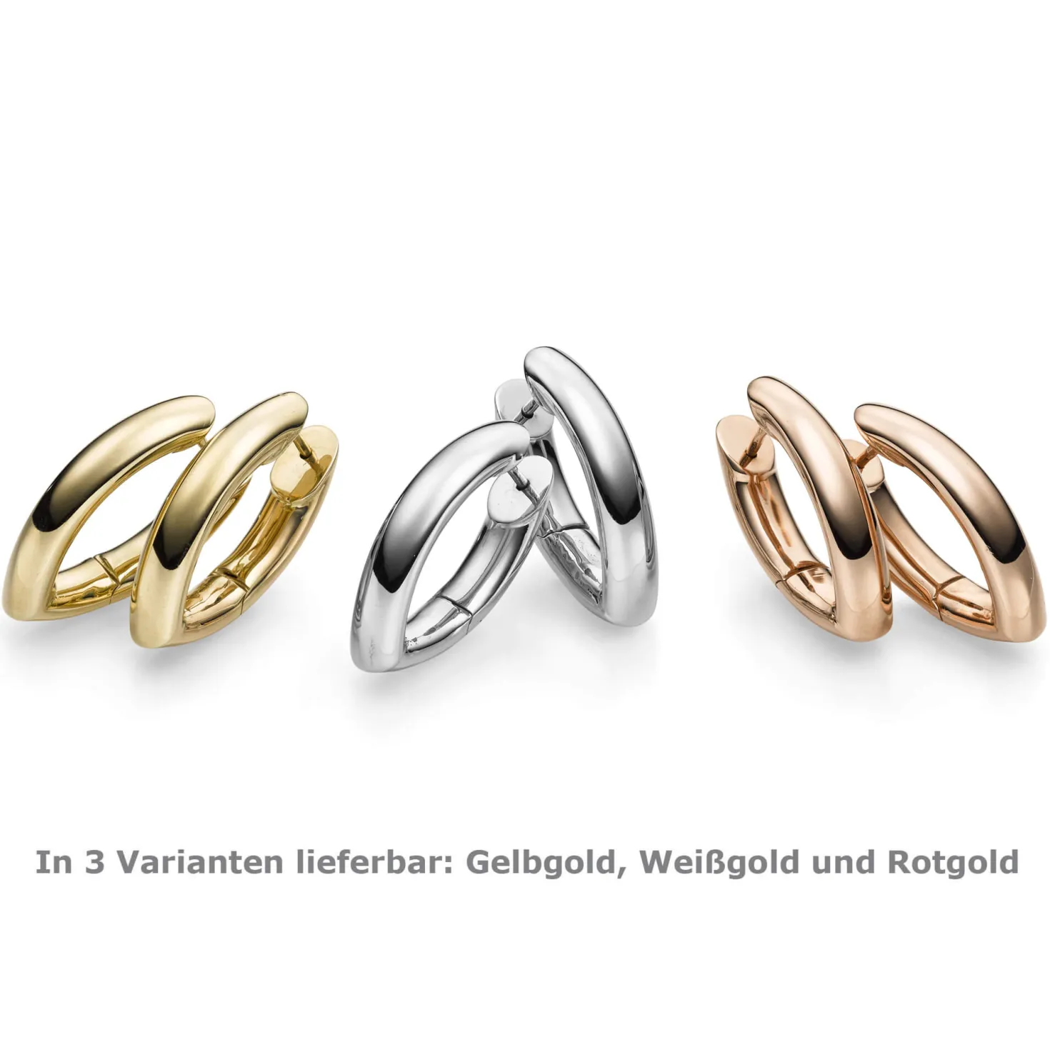 Ohrringe Creolen 28x6mm Ohrschmuck aus 585 Gold Weißgold spitzoval glänzend