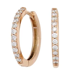 Ohrringe 16,5mm Creolen mit 22 Diamanten 0.33Ct W/SI Brillanten 585 Gold Rotgold