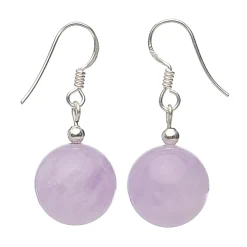 Ohrringe Ohrhänger aus Amethyst & 925 Silber, lavendel