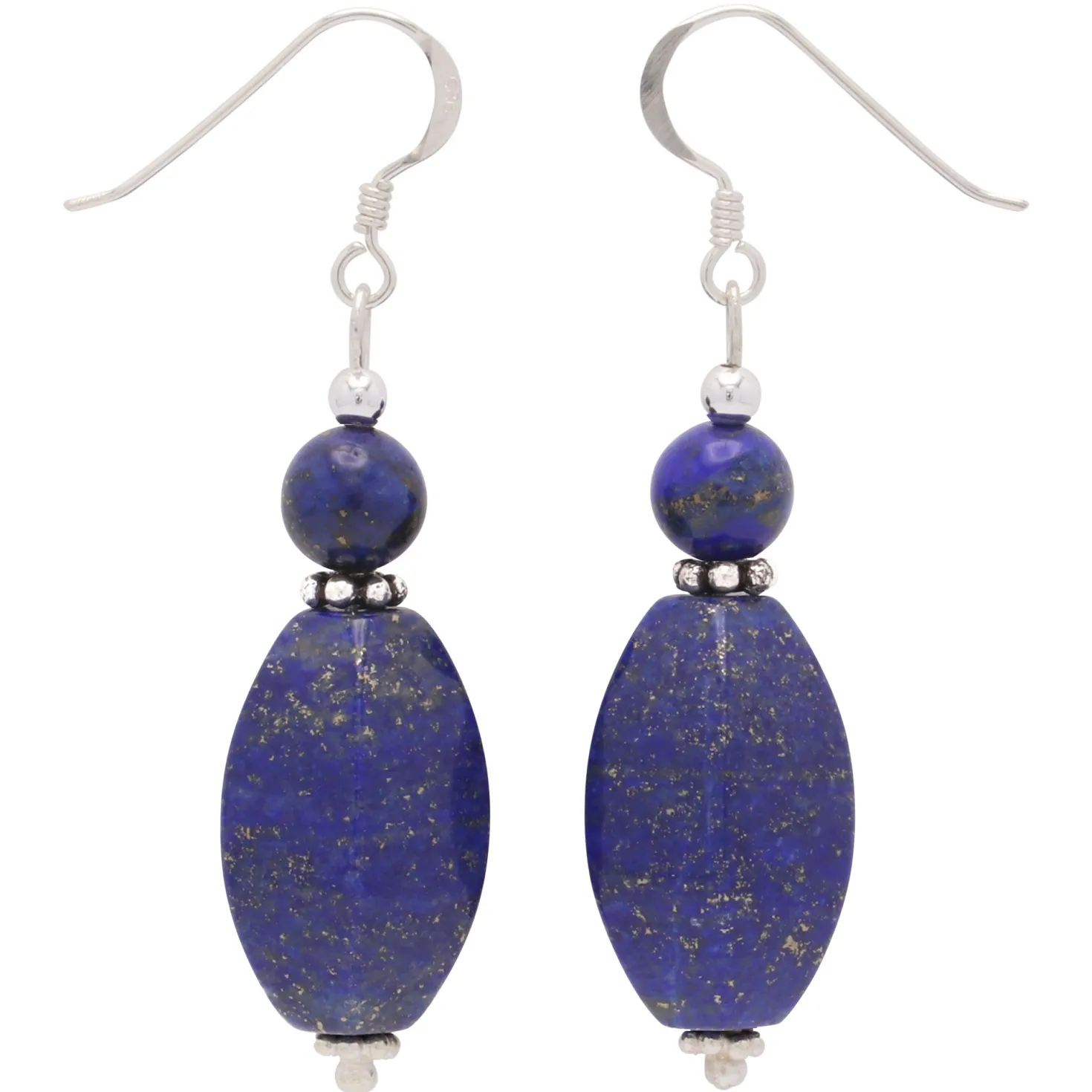 Ohrringe Ohrhänger aus echtem Lapis-Lazuli & 925 Silber blau Ohrschmuck Damen