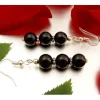 Ohrringe Ohrhänger aus echtem Onyx & 925 Silber