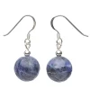 Ohrringe Ohrhänger aus echtem Sodalith & 925 Silber, violett-blau