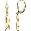 Ohrringe Ohrhänger aus 333 Gold Gelbgold mit Zirkonia 30,7x5,2mm Goldohrringe