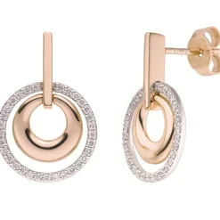Ohrringe Ohrhänger aus 585 Gold Weißgold Rotgold bicolor 62 Diamanten 0,341 Ct.