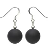 Ohrringe Ohrhänger aus Onyx & 925 Silber, schwarz, matt, Ohrschmuck