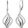 Ohrringe Ohrhänger aus 925 Silber mit 86 Zirkonia Boutons Ohrschmuck 36,9x13,1mm