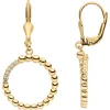 Ohrringe Ohrhänger Kreise aus 333 Gold Gelbgold mit 12 Zirkonia Ø 16,9mm