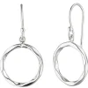 Ohrringe Ohrhänger Kreise rund aus 925 Silber rhodiniert Ohrhaken 30,4x16,7mm