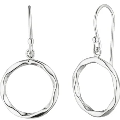 Ohrringe Ohrhänger Kreise rund aus 925 Silber rhodiniert Ohrhaken 30,4x16,7mm