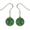Ohrringe Ohrhänger Ohrschmuck aus grünem Achat Kugel 12mm & 925 Sterling Silber