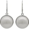 Ohrringe Ohrhänger Perle Muschelkernperle weiß rund schlicht 925 Silber Damen