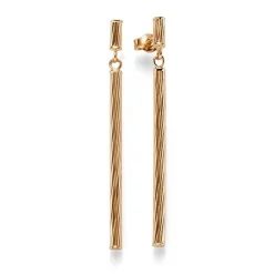 Ohrringe Ohrhänger Stäbchen 46x2,5mm aus 585 Gold Rotgold strukturiert