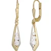 Ohrringe Ohrhänger 5,4x30,3mm Boutons 333 Gold Gelbgold Zirkonia Damen