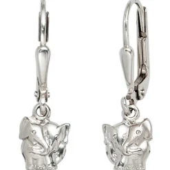 Ohrringe Ohrhänger 6,4x21,5mm Boutons Paar Elefanten 925 Silber teilmattiert
