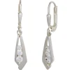 Ohrringe Ohrhänger 5,4x30,6mm Boutons 925 Silber teilmatt 6 Zirkonia weiß Damen