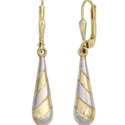 Ohrringe Ohrhänger 5,5x33,7mm Boutons Tropfen 333 Gold Gelbgold Ohrschmuck Damen