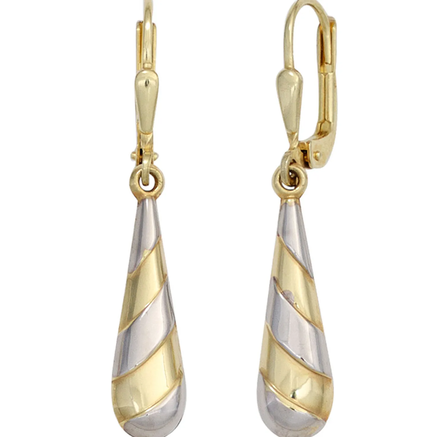 Ohrringe Ohrhänger 5,5x33,7mm Boutons Tropfen 333 Gold Gelbgold Ohrschmuck Damen