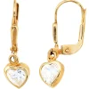 Ohrringe Ohrhänger 6,4x22,4mm Boutons Zirkonia Herz Herzen 333 Gold Gelbgold