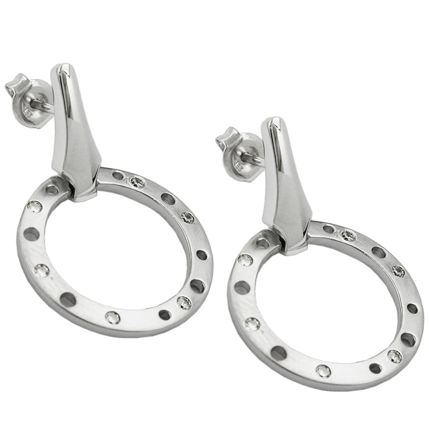 Ohrringe Ohrhänger 30x20mm mit Zirkonia 925 Silber Damen Silberohrstecker