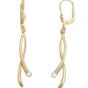 Ohrringe Ohrhänger 8x47,4mm mit Zirkonia weiß 375 Gold Gelbgold Ohrschmuck Damen