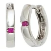 Ohrringe Ohrschmuck Creole 12,1mm 925 Silber rhodiniert mit Zirkonia rot