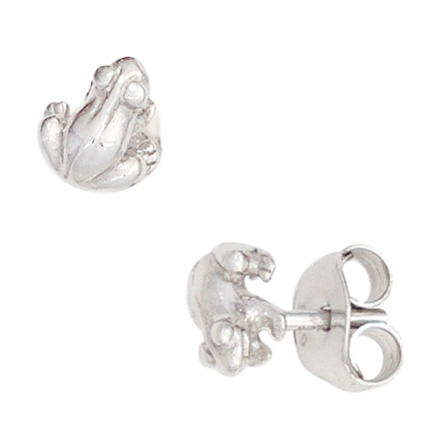 Ohrringe Ohrstecker Frosch Fröschchen 925 Silber rhodiniert, Kinder