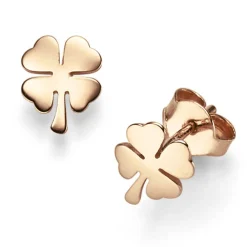 Ohrringe Ohrstecker 7,5mm Kleeblatt Glückssymbol aus 585 Gold Rotgold