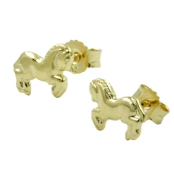 Ohrringe Ohrstecker Pferde Pferd aus Gelbgold NEU Ohrschmuck Goldohrstecker