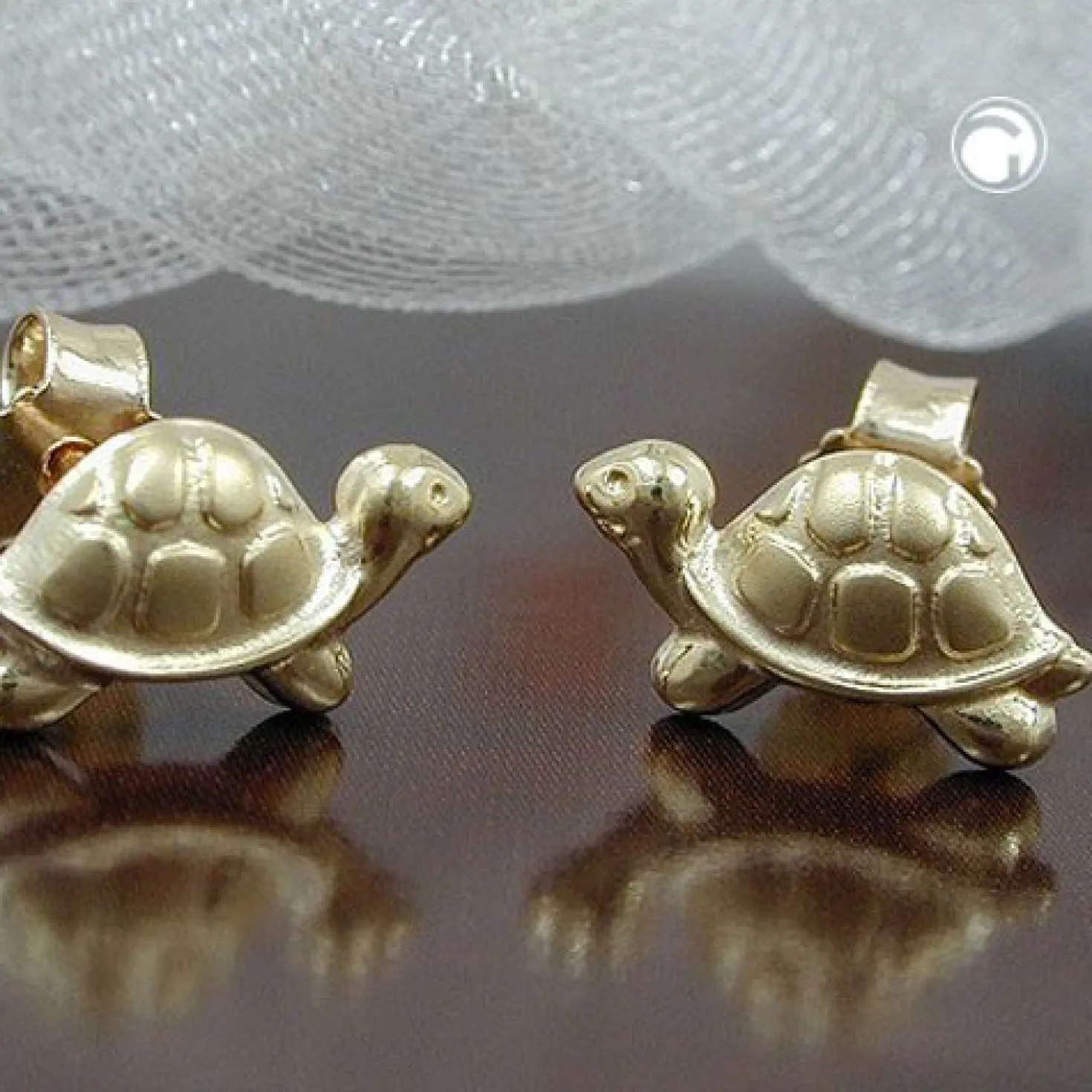 Ohrringe Ohrstecker Schildkröte klein & fein 9Kt 375 Gelbgold Ohrschmuck Kinder