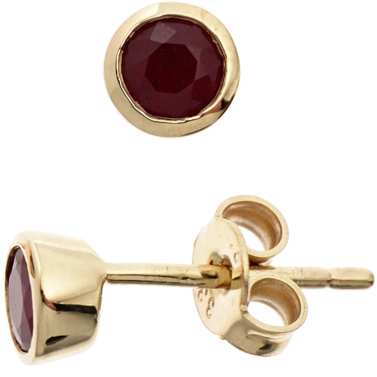Ohrringe Ohrstecker Stecker mit Rubin 333 Gold Gelbgold Ohrschmuck