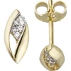 Ohrringe Ohrstecker Zirkonia spitzoval 333 Gelbgold Gold Ohrschmuck