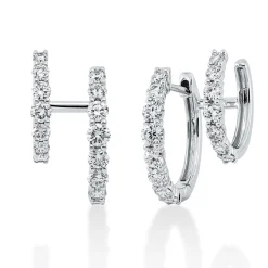 Ohrschmuck aus 750 Gold Weißgold 30 Diamanten 1,21ct TW-SI 15,5x14,6mm