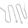 Ohrschmuck Durchzieher Hänger Herz mit Zirkonia 925 Silber Damen