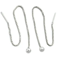 Ohrschmuck Durchzieher Hänger Kette und Kugel 925 Silber Damen