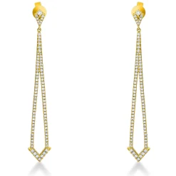 Ohrschmuck Ohrhänger aus 750 Gelbgold 171 Brillanten 1,38ct W-SI 68,8x9,2mm