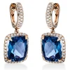 Ohrschmuck Ohrhänger aus 750 Rotgold 2 Topase 10,1ct London Blue mit Brillanten