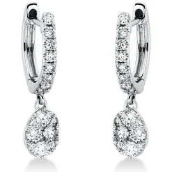 Ohrschmuck Ohrhänger aus 750 Weißgold 36 Diamanten 0,6ct TW-SI 19,2x4,5mm